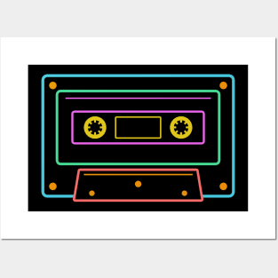 80s Retro Neon Sign Vintage Cassette Posters and Art
